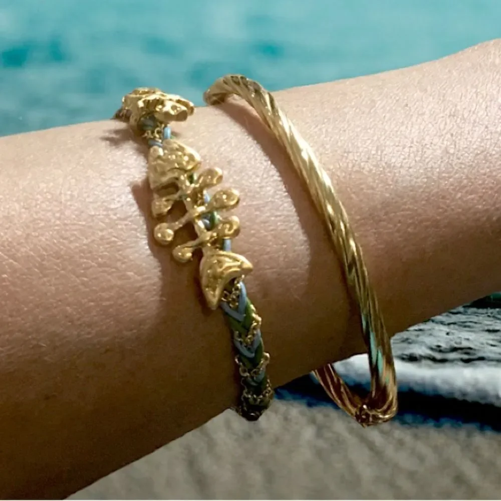 TORY BURCH BRAID CHARM BRACELET